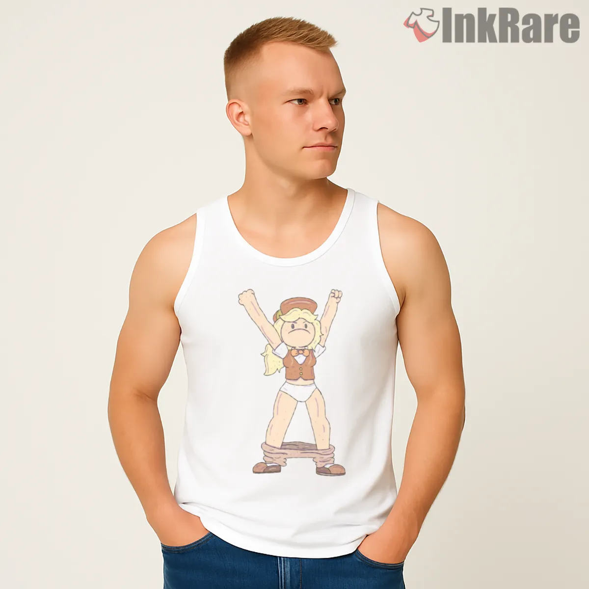 Fionna And Cake Funny Expression Cartoon Tank Top White Fionna And Cake Funny Expression Cartoon Shirt on white tank top for men graphic tee