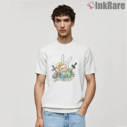 Fionna Kick Butt Traditional Tattoo Style Cartoon Shirt on white short sleeve shirt for men graphic tee