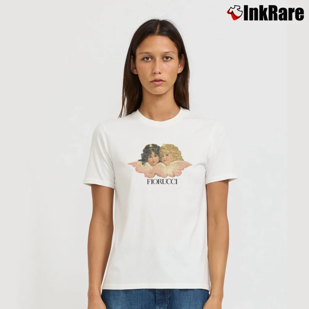 Women’s Fiorucci Angels Retro Graphic Signature T-Shirt in white | Soft, Flattering Fit