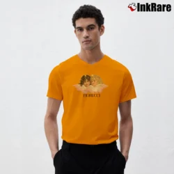 Men’s Fiorucci Angels Retro Graphic V-Neck Tee in orange | Sharp, Breathable, Everyday Staple