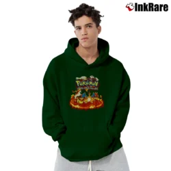 Men’s Fire Type Pokemon Graphic Pullover Hoodie in forest green | Cozy, Durable, Modern Fit