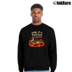 Men’s Fire Type Pokemon Graphic Crewneck Sweatshirt in black | Cozy Fabric, Clean Style