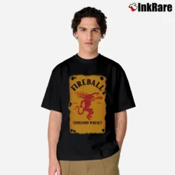 Men’s Fireball Cinnamon Whiskey Bottle Label Classic T-Shirt in black | Soft, Breathable Everyday Wear