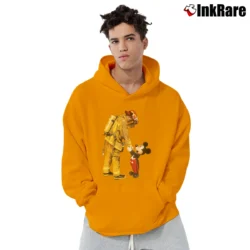 Men’s Firefighter Mickey Mouse Custom Pullover Hoodie in orange | Cozy, Durable, Modern Fit