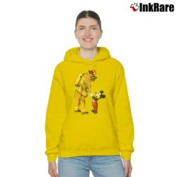 Women’s Firefighter Mickey Mouse Custom Cozy Hoodie in yellow | Warm, Structured, Stylish