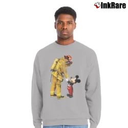 Men’s Firefighter Mickey Mouse Custom Crewneck Sweatshirt in sport grey | Cozy Fabric, Clean Style