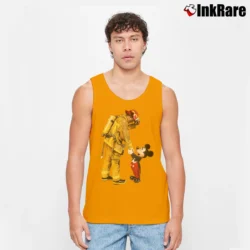 Men’s Firefighter Mickey Mouse Custom Tank Top in orange | Breathable, Active-Friendly Design