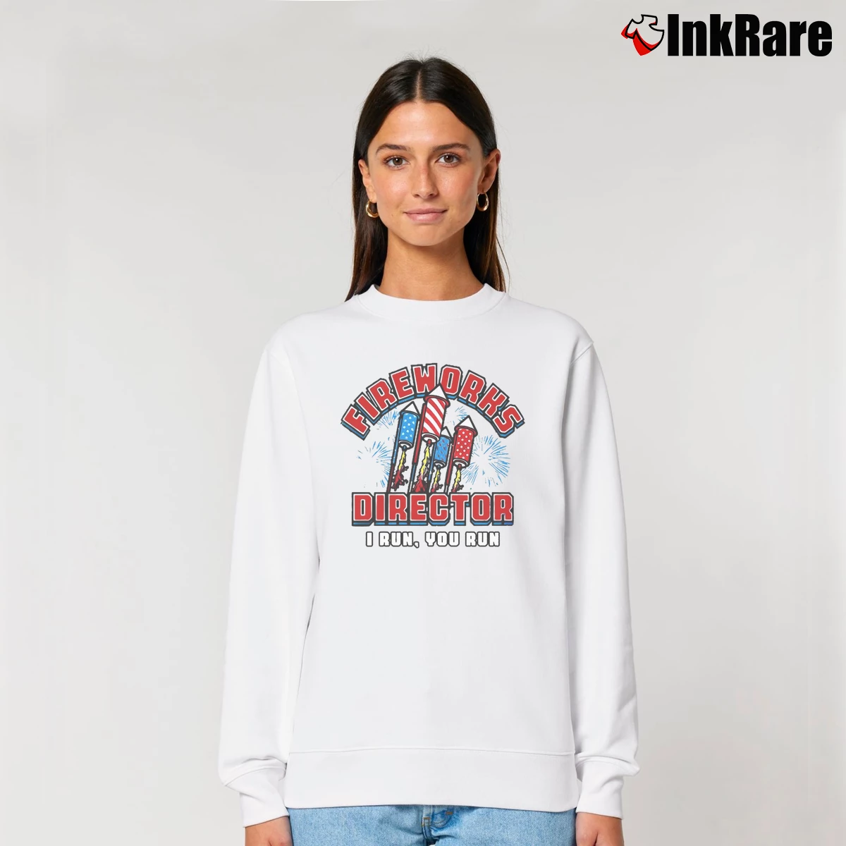 fireworks director i run you run Women’s Relaxed Sweatshirt in white – Cozy Casual Women’s fireworks director i run you run Relaxed Sweatshirt in white | Soft, Laid-Back Vibe