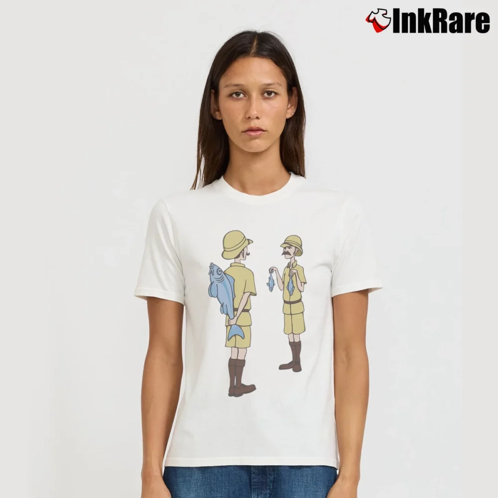 Women’s Fish Slapping Dance Funny Meme Signature T-Shirt in white | Soft, Flattering Fit