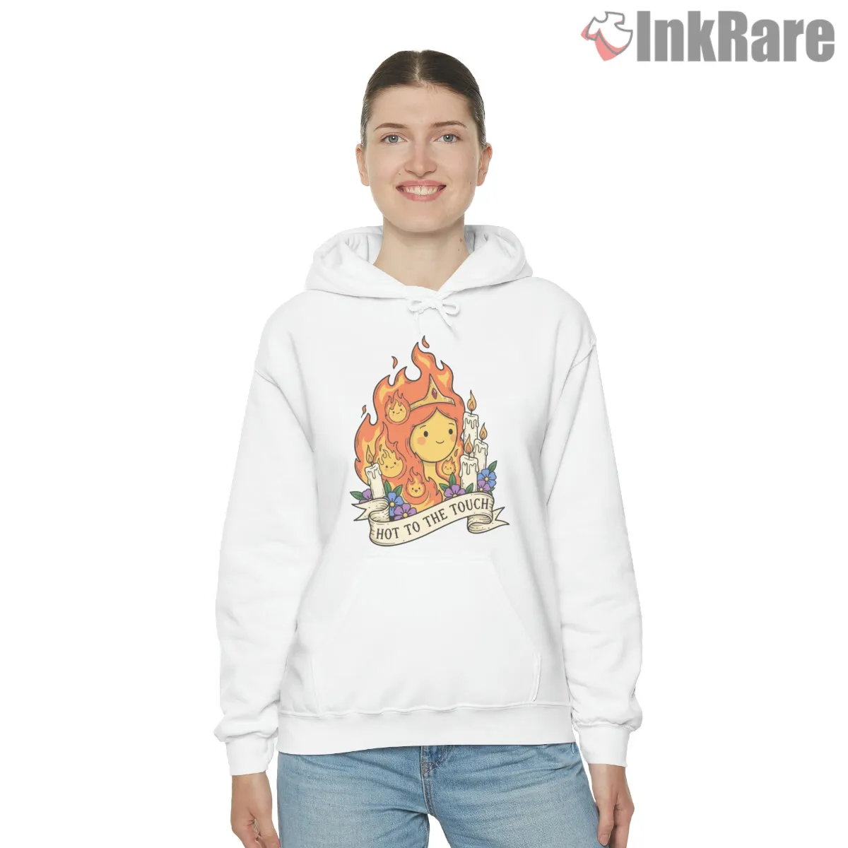 Flame Princess Floral Fire Elemental Cartoon Hoodie White Flame Princess Floral Fire Elemental Cartoon Shirt on white hoodie for women graphic tee