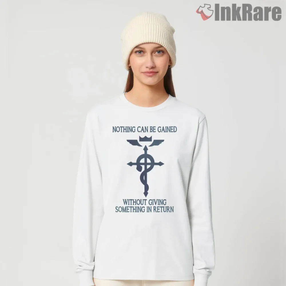 Flamel Symbol Minimal Blue Line Clean Anime Shirt on white long sleeve shirt for women graphic tee