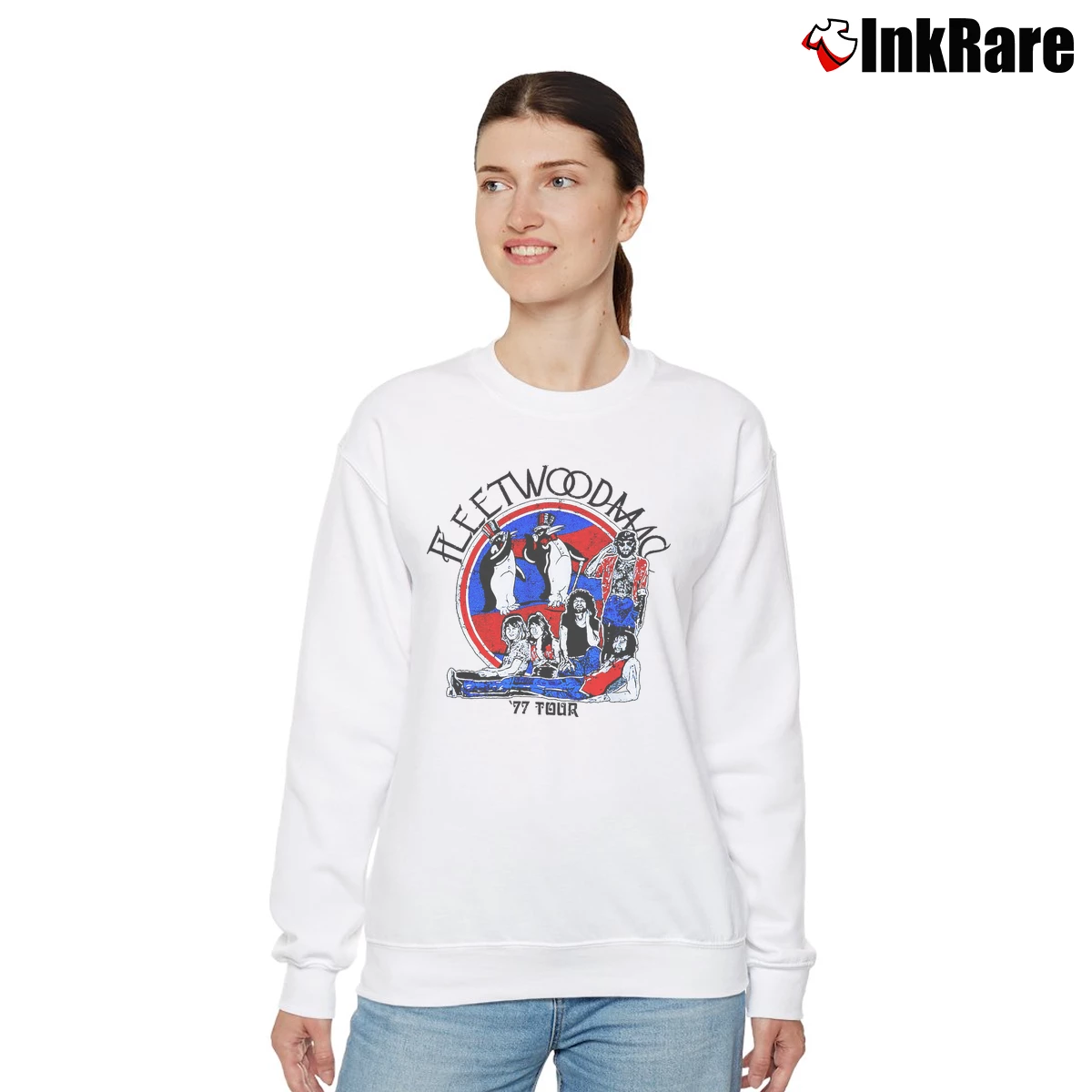 Fleetwood Mac 77 Tour Women’s Relaxed Sweatshirt in white – Cozy Casual Women’s Fleetwood Mac 77 Tour Relaxed Sweatshirt in white | Soft, Laid-Back Vibe