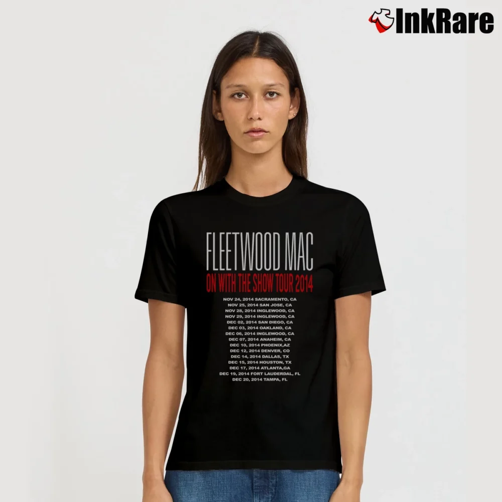 Women’s Fleetwood Mac On With The Show 2004 Signature T-Shirt in black | Soft, Flattering Fit