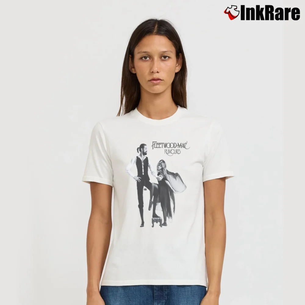 Women’s Fleetwood Mac Rumours Band Signature T-Shirt in white | Soft, Flattering Fit
