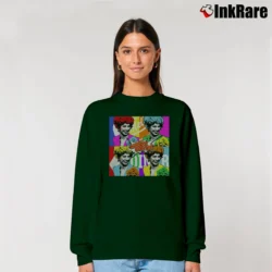Women’s Flo White Alice TV Pop Art 70s Sitcom Relaxed Sweatshirt in forest green | Soft, Laid-Back Vibe