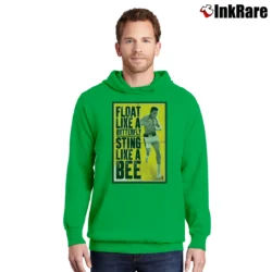Men’s float like a butterfly sting like a bee muhammad ali motivational boxing Pullover Hoodie in irish green | Cozy, Durable, Modern Fit