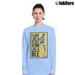 Women’s float like a butterfly sting like a bee muhammad ali motivational boxing Long-Sleeve Top in light blue | Sleek, Versatile, All-Season