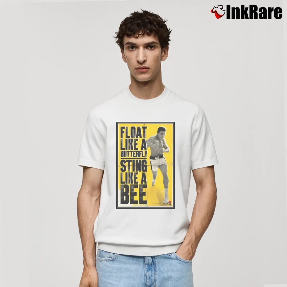 Men’s float like a butterfly sting like a bee muhammad ali motivational boxing Classic T-Shirt in white | Soft, Breathable Everyday Wear