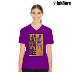 Women’s float like a butterfly sting like a bee muhammad ali motivational boxing V-Neck Tee in purple | Chic Neckline, Soft Texture
