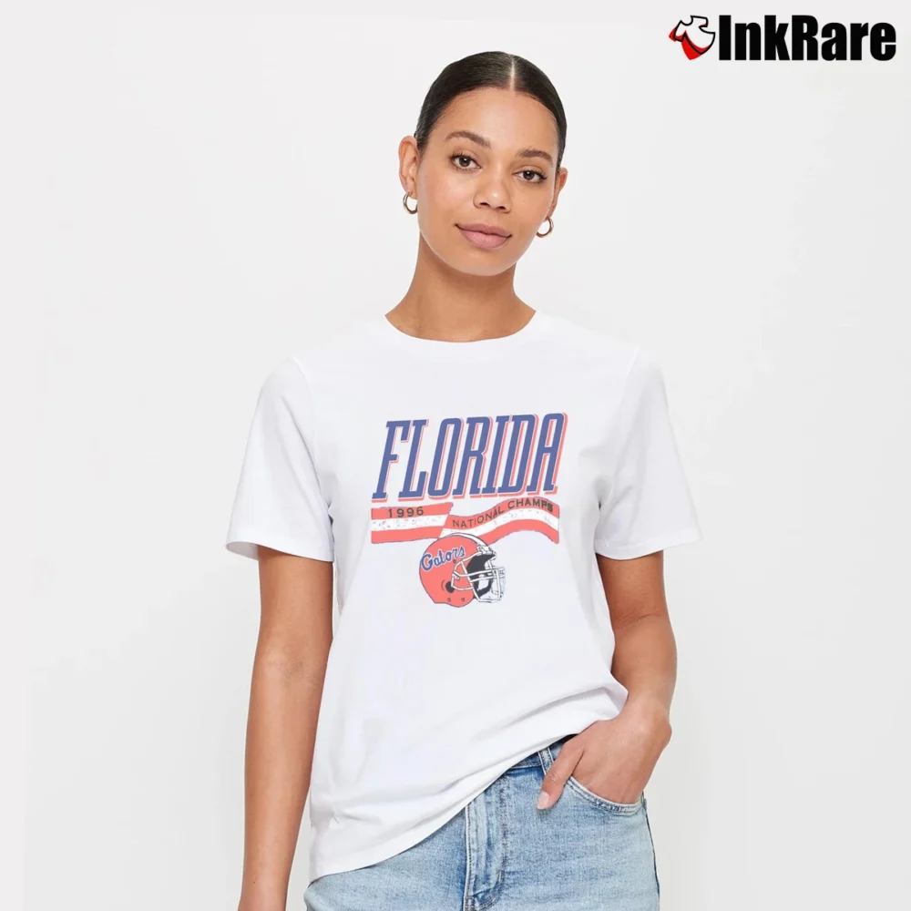 Women’s Florida Gators 90s Vintage Signature T-Shirt in white | Soft, Flattering Fit
