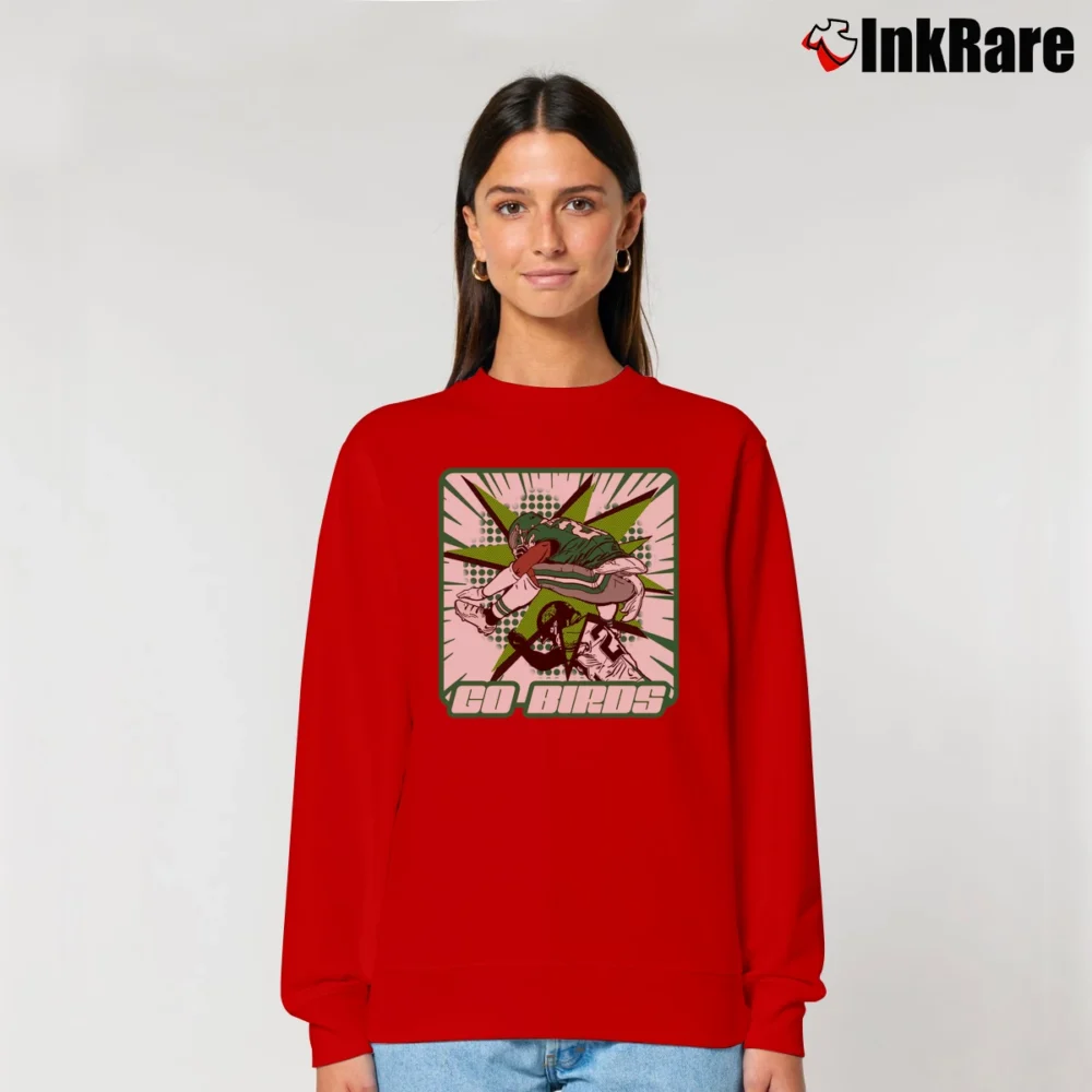Women’s Fly Saquon Fly Eagles Relaxed Sweatshirt in red | Soft, Laid-Back Vibe
