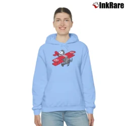 Women’s Flying Ace Snoopy Cozy Hoodie in light blue | Warm, Structured, Stylish