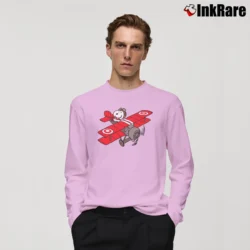 Men’s Flying Ace Snoopy Long-Sleeve Shirt in light pink | Sleek, Lightweight, Year-Round Wear