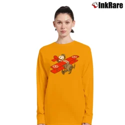 Women’s Flying Ace Snoopy Long-Sleeve Top in orange | Sleek, Versatile, All-Season