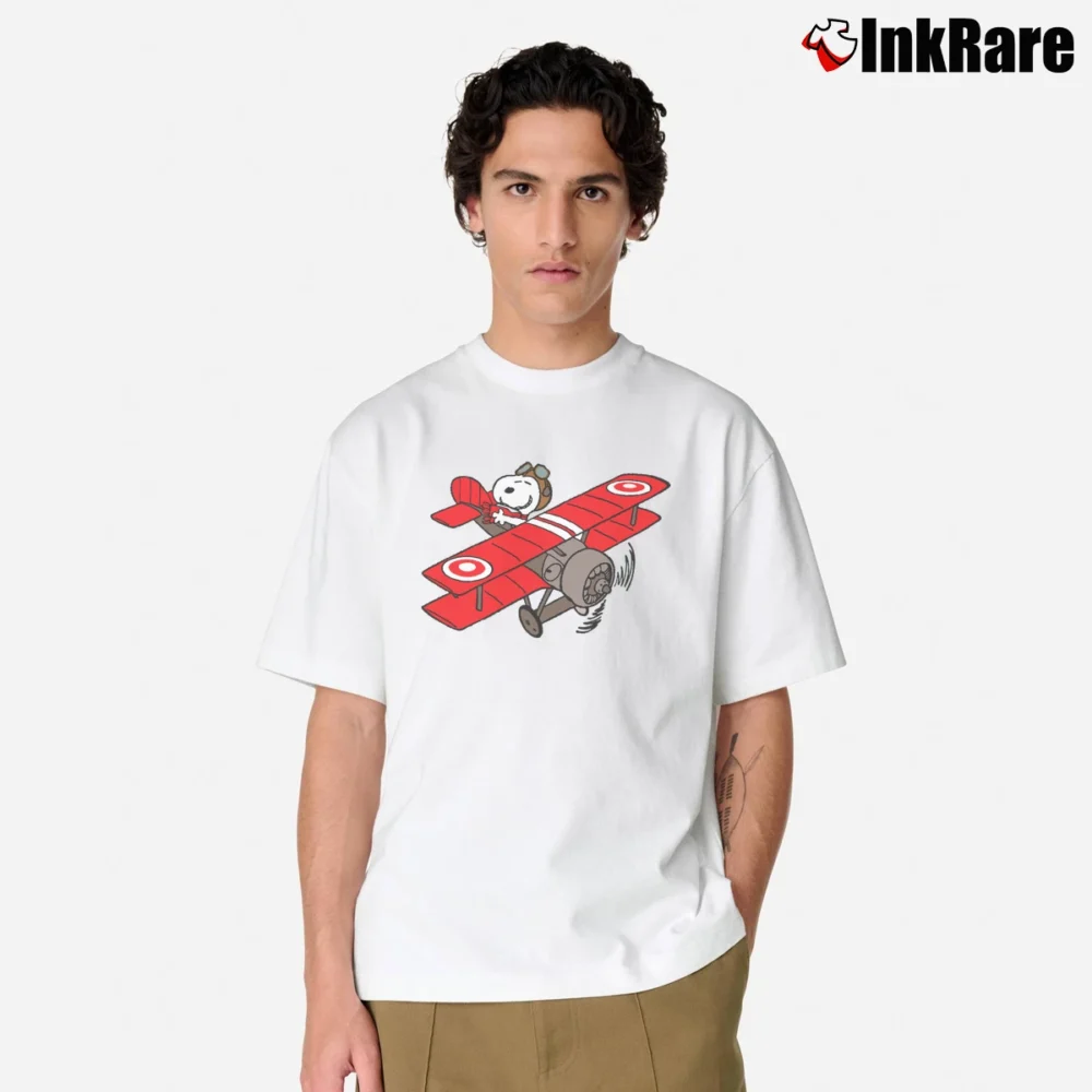 Men’s Flying Ace Snoopy Classic T-Shirt in white | Soft, Breathable Everyday Wear