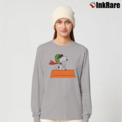 Women’s Flying Snoopy Red Baron Pilot Peanuts House Long-Sleeve Top in sport grey | Sleek, Versatile, All-Season