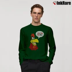 Men’s Foghorn Leghorn Cartoon Long-Sleeve Shirt in forest green | Sleek, Lightweight, Year-Round Wear