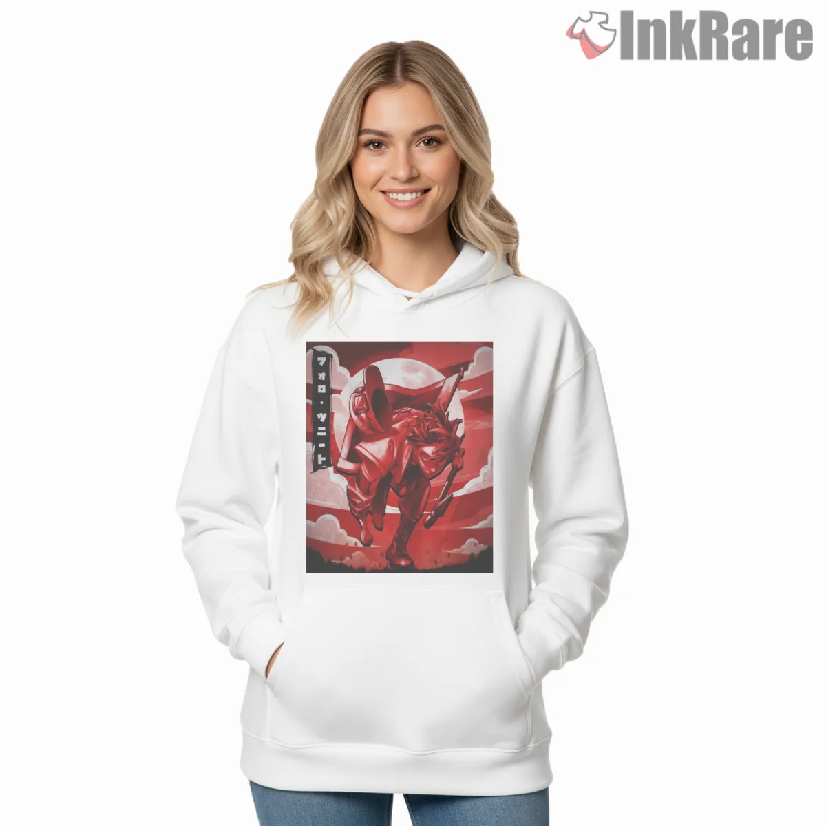 Follo Red Action Dynamic Pose Gachiakuta Shirt on white hoodie for women graphic tee