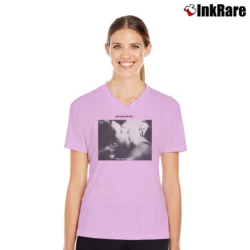 Women’s Follow Me To Heaven IH Nom UH Nit V-Neck Tee in light pink | Chic Neckline, Soft Texture