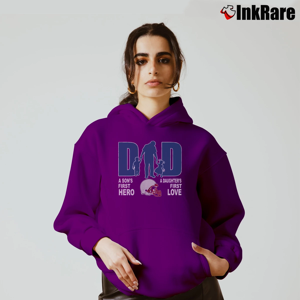 Football Dad Sons First Hero Daughters Love Patriots Fathers Day Women’s Cozy Hoodie in purple – Urban Chic Women’s Football Dad Sons First Hero Daughters Love Patriots Fathers Day Cozy Hoodie in purple | Warm, Structured, Stylish