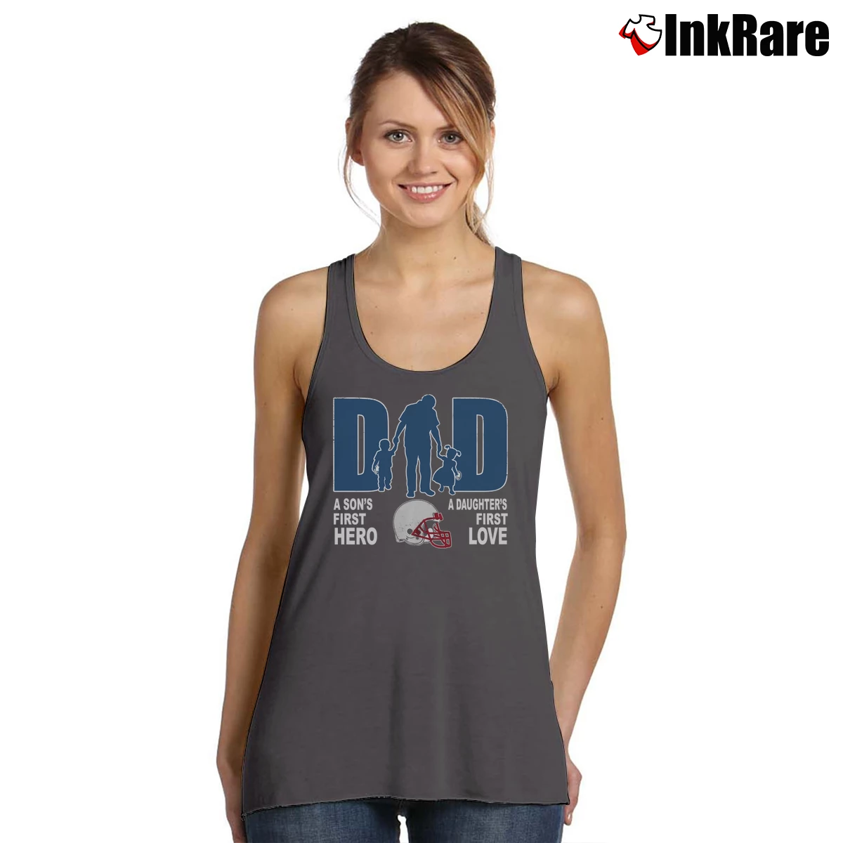 Football Dad Sons First Hero Daughters Love Patriots Fathers Day Women’s Essential Tank in charcoal – Summer Ready Women’s Football Dad Sons First Hero Daughters Love Patriots Fathers Day Tank Top in charcoal | Lightweight, Movement-Friendly