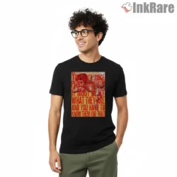 For What Its Worth Red Quote Shirt on black short sleeve shirt for men graphic tee