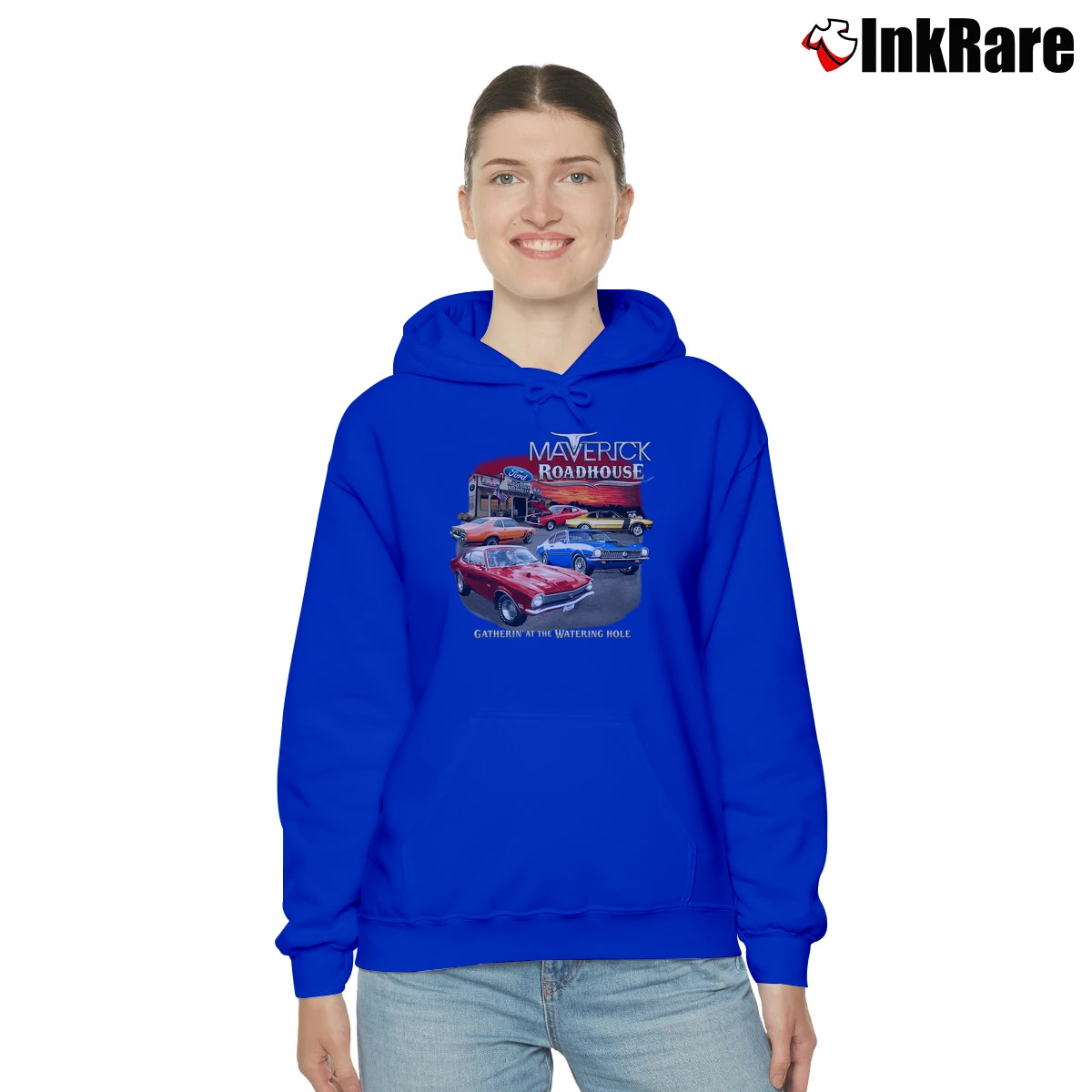 Ford Maverick 1970–1977 Preshrunk Women’s Cozy Hoodie in royal blue – Urban Chic Women’s Ford Maverick 1970–1977 Preshrunk Cozy Hoodie in royal blue | Warm, Structured, Stylish