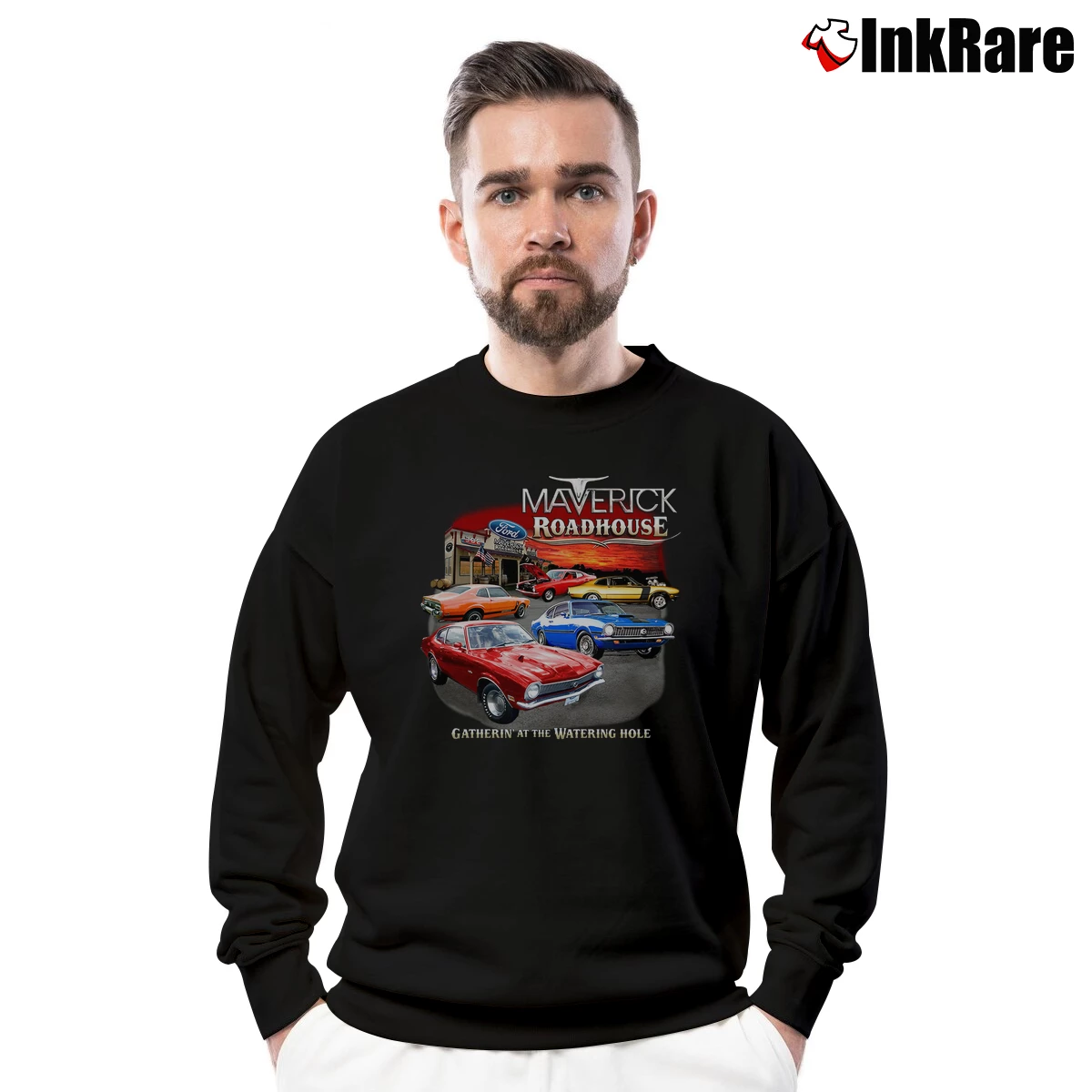 Ford Maverick 1970–1977 Preshrunk Men’s Crewneck Sweatshirt in black – Soft & Durable Men’s Ford Maverick 1970–1977 Preshrunk Crewneck Sweatshirt in black | Cozy Fabric, Clean Style