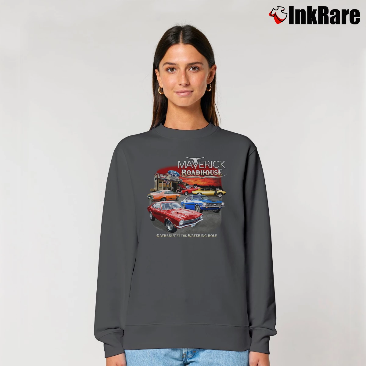 Ford Maverick 1970–1977 Preshrunk Women’s Relaxed Sweatshirt in charcoal – Cozy Casual Women’s Ford Maverick 1970–1977 Preshrunk Relaxed Sweatshirt in charcoal | Soft, Laid-Back Vibe