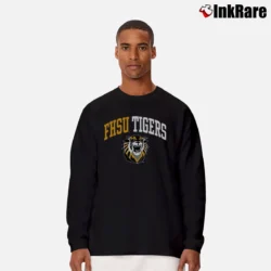Men’s Fort Hays State Tigers Arch Mascot Long-Sleeve Shirt in black | Sleek, Lightweight, Year-Round Wear