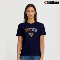 Women’s Fort Hays State Tigers Arch Mascot Signature T-Shirt in navy | Soft, Flattering Fit