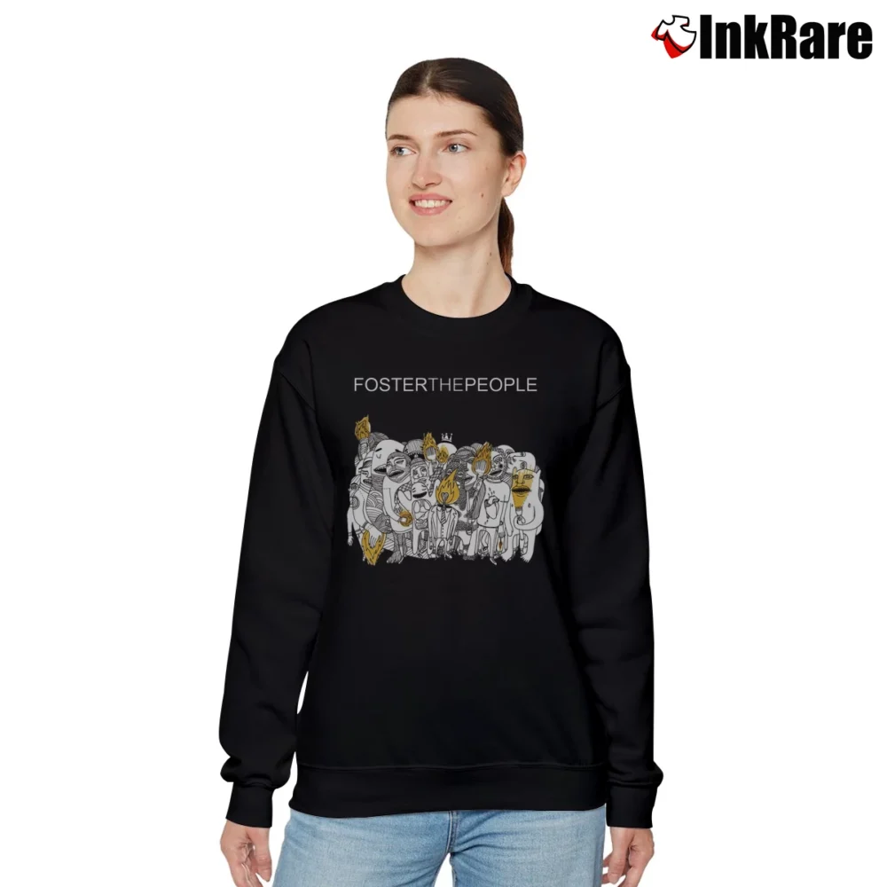 Women’s Foster The People Art Print Relaxed Sweatshirt in black | Soft, Laid-Back Vibe