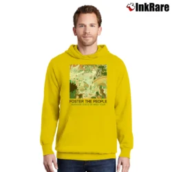 Men’s Foster The People Paradise State Of Mind Tour Pullover Hoodie in yellow | Cozy, Durable, Modern Fit