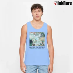 Men’s Foster The People Paradise State Of Mind Tour Tank Top in light blue | Breathable, Active-Friendly Design