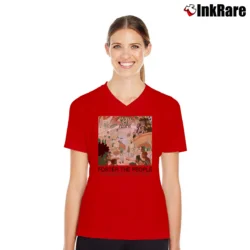 Women’s Foster The People Paradise State Of Mind Tour V-Neck Tee in red | Chic Neckline, Soft Texture