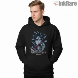 Founding Titan Eren Strings Of Fate Shirt on black hoodie for men graphic tee
