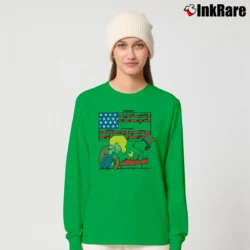 Women’s Fourth Of July Schroeder Playing Piano Woodstock And Snoopy Long-Sleeve Top in irish green | Sleek, Versatile, All-Season