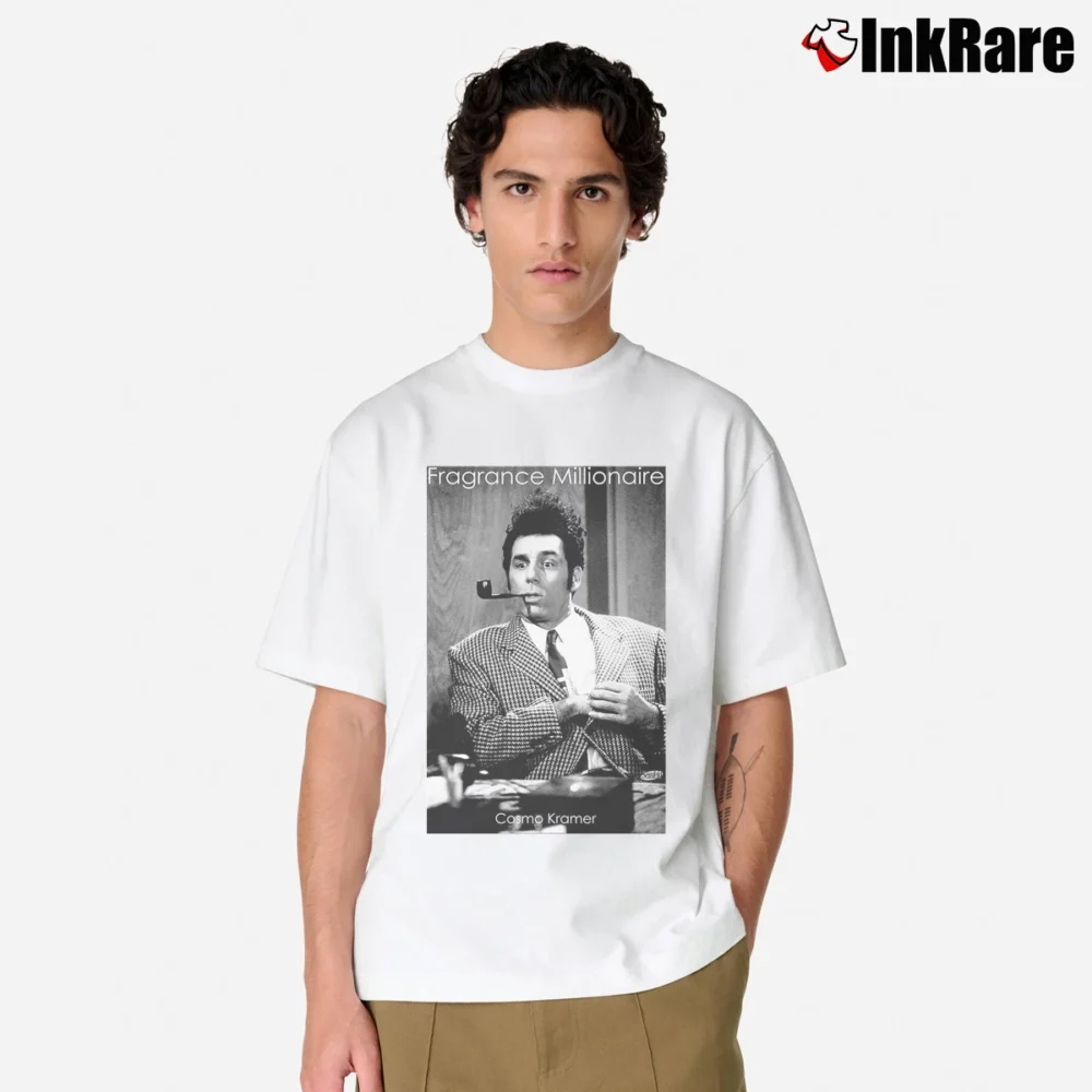 Men’s Fragrance Millionaire Seinfeld Kramer Classic T-Shirt in white | Soft, Breathable Everyday Wear