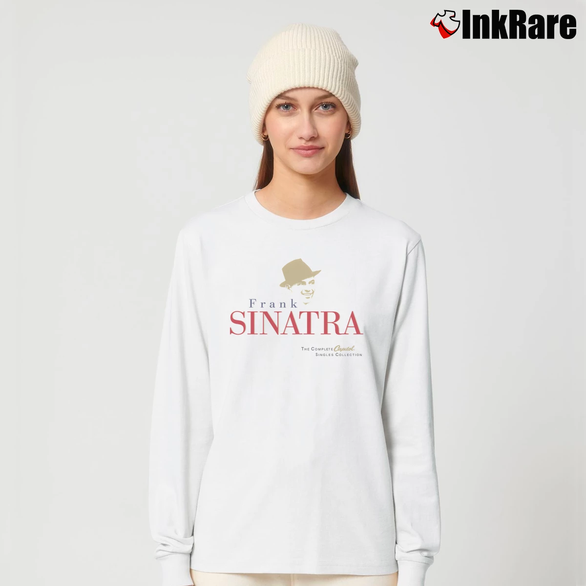 Frank Sinatra Capitol Singles Women’s Long-Sleeve Top in white – Effortless Layer Women’s Frank Sinatra Capitol Singles Long-Sleeve Top in white | Sleek, Versatile, All-Season