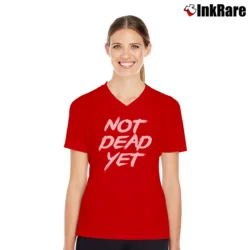 Women’s Frank Turner Not Dead Yet V-Neck Tee in red | Chic Neckline, Soft Texture